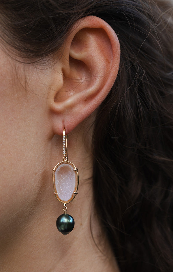 OLIVINA earrings, green/orange