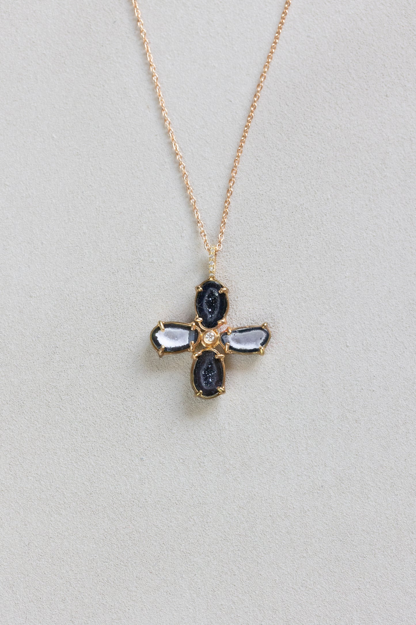 cross pendant, midnight