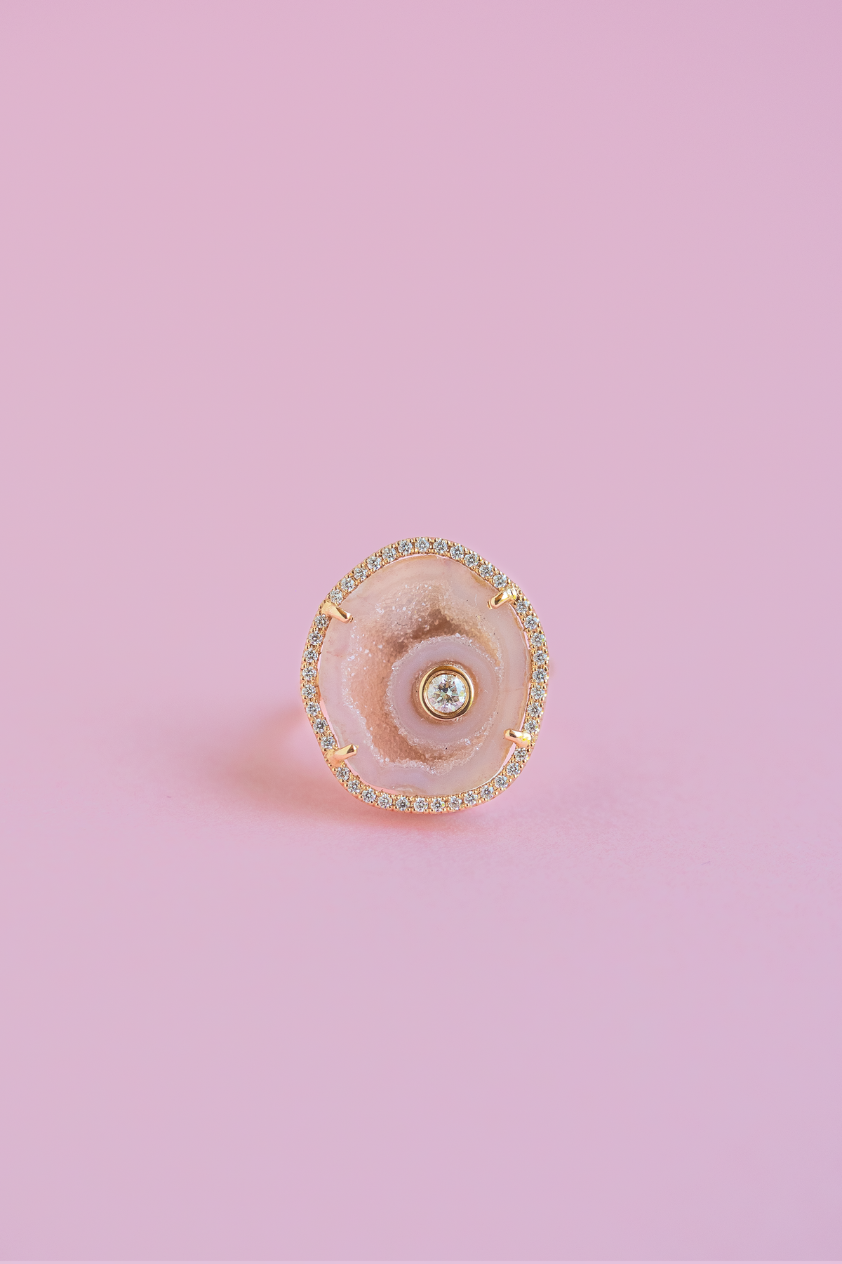 ROCKY ring, peachy pink