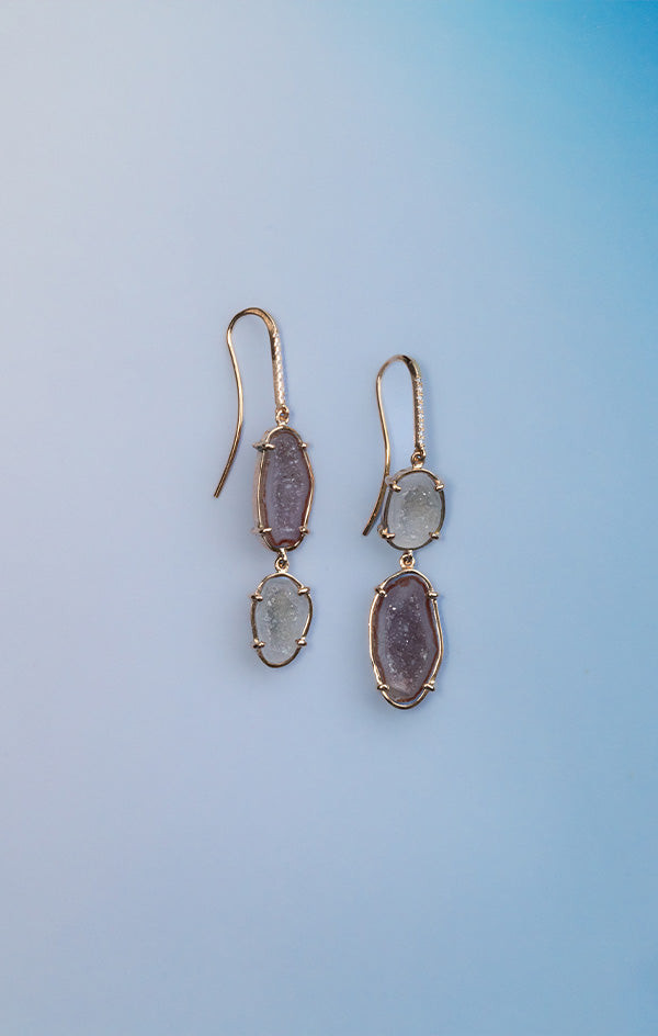 OLIVINA earrings, pink/white