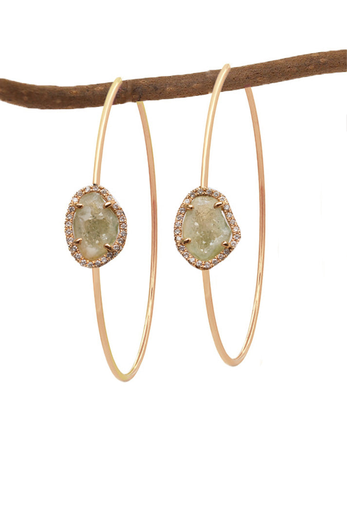 Talia earrings, light green
