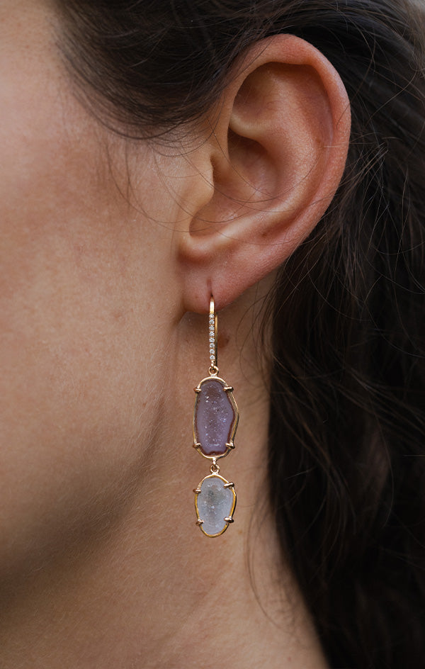 OLIVINA earrings, pink/white