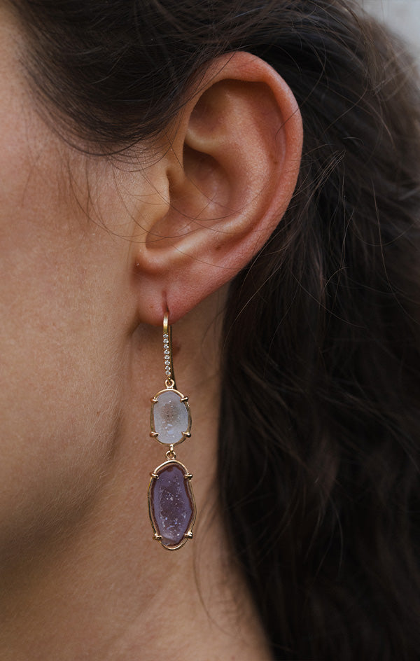 OLIVINA earrings, pink/white