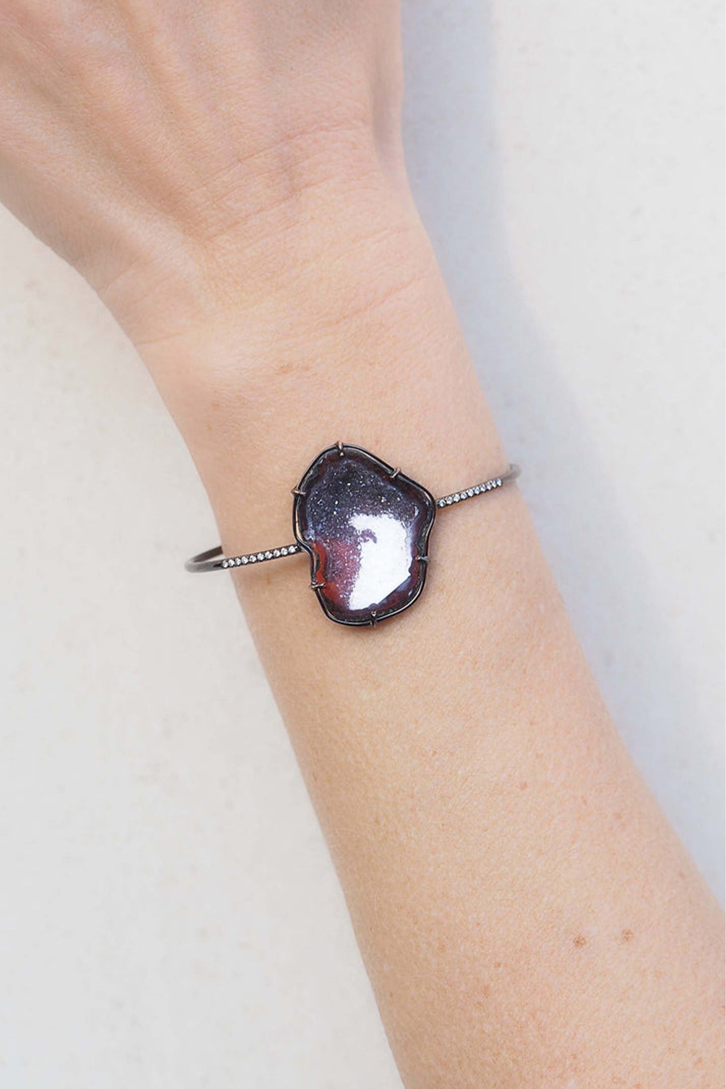 ROMY bracelet, black/white/red