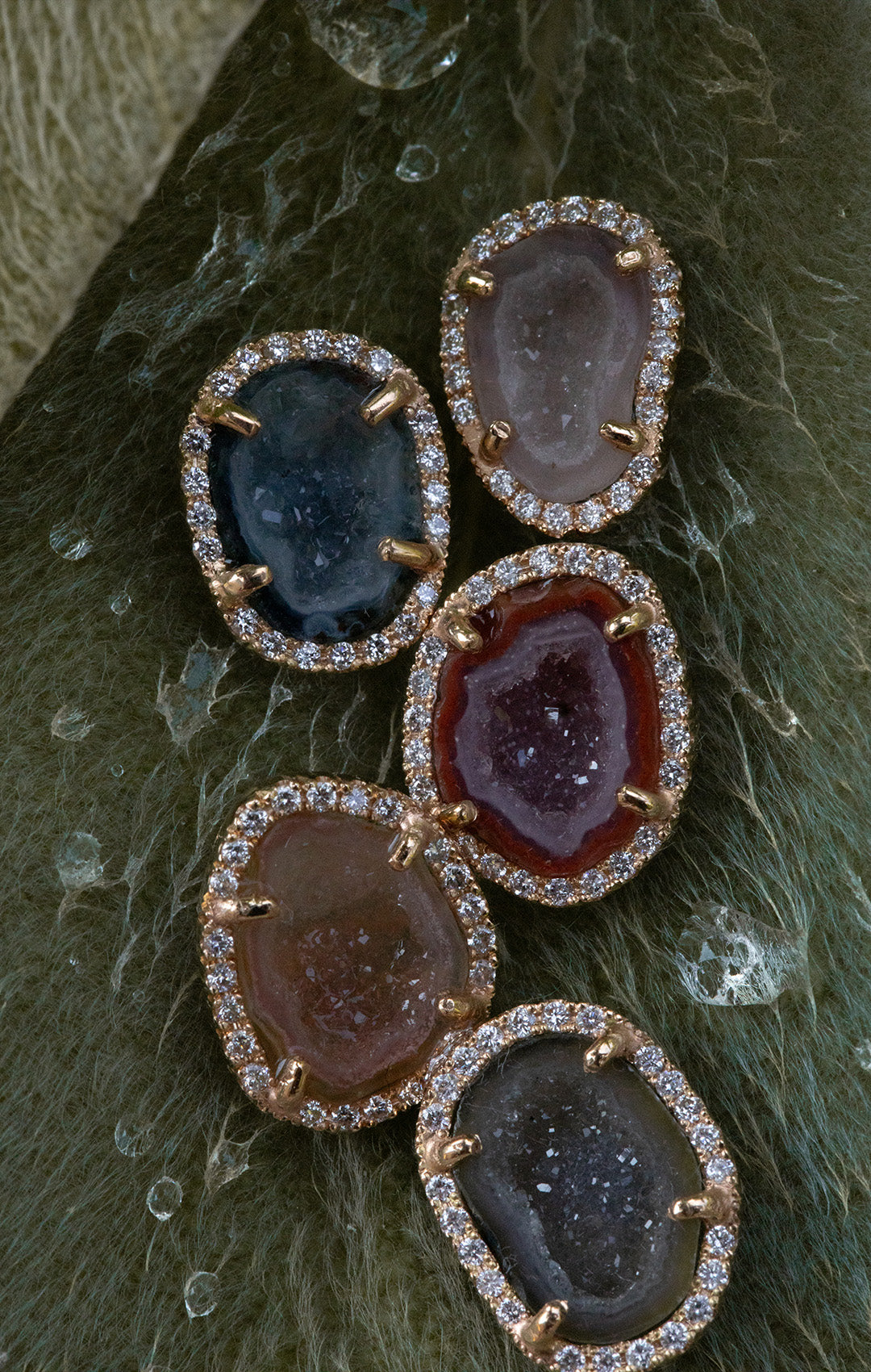 APRIL studs, orange/purple