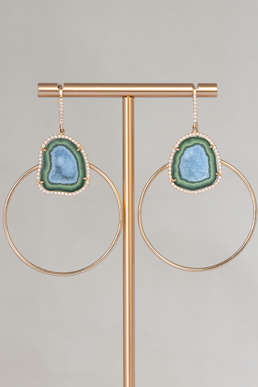 JADE earrings, green blue