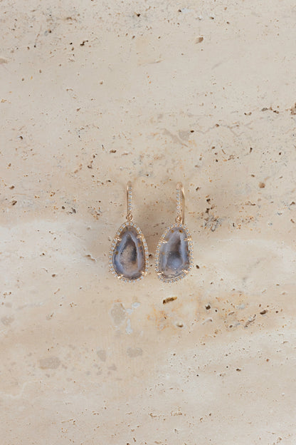 ALISON earrings, blue/brown