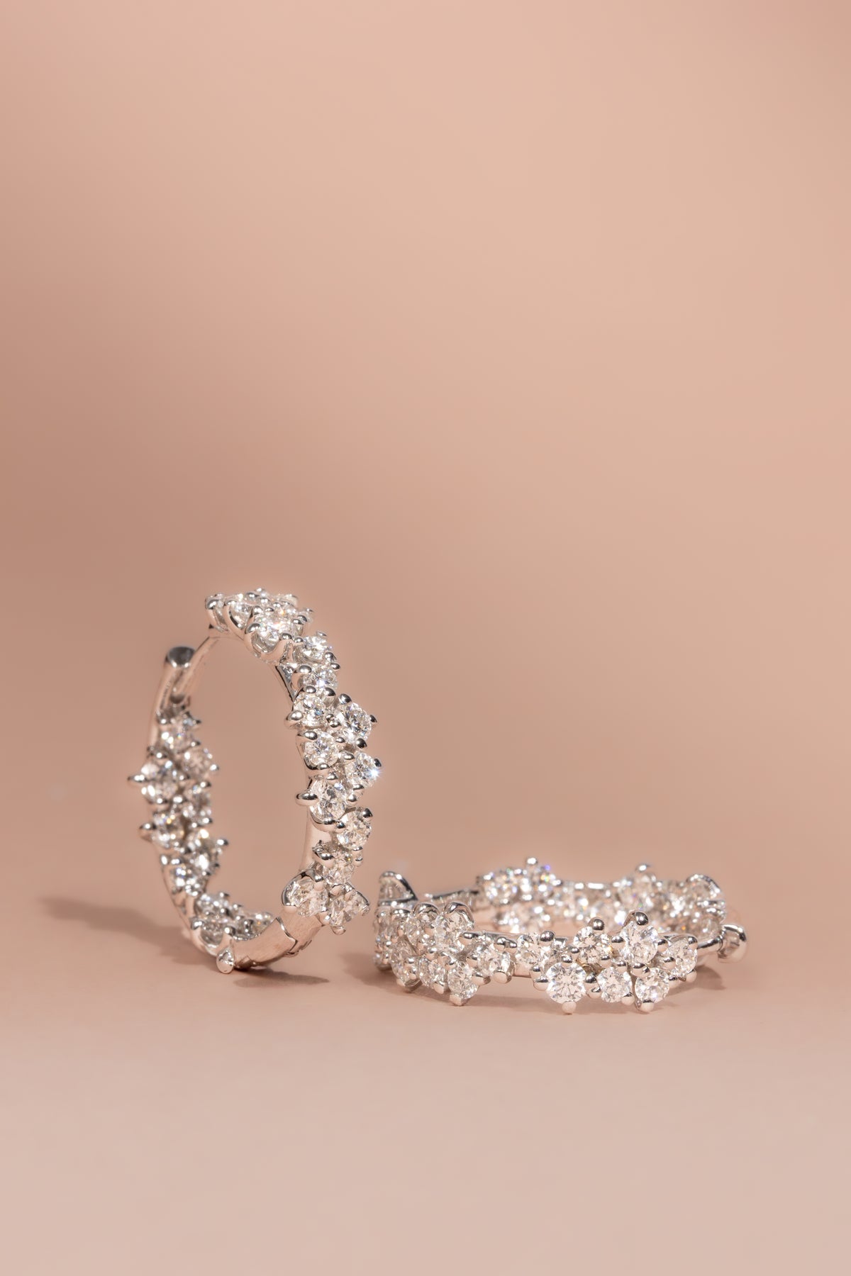The Blossom Hoops Medium Full Diamond