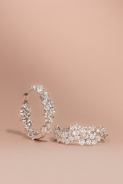 The Blossom Hoops Medium Full Diamond