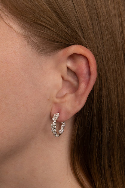 The Blossom Hoops Medium Full Diamond