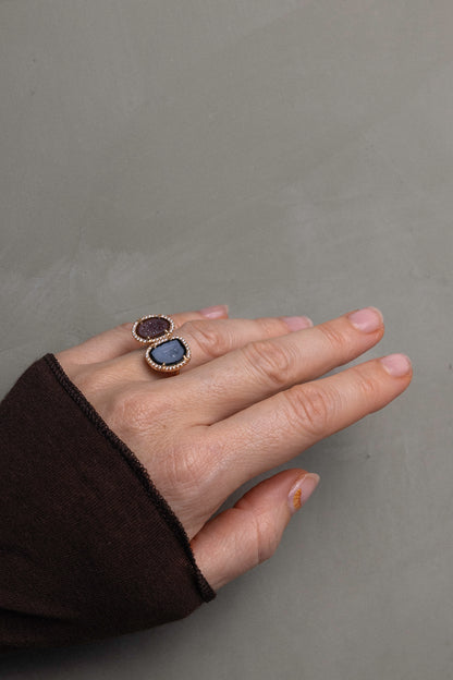 STEFFI ring, blue/ bordeaux