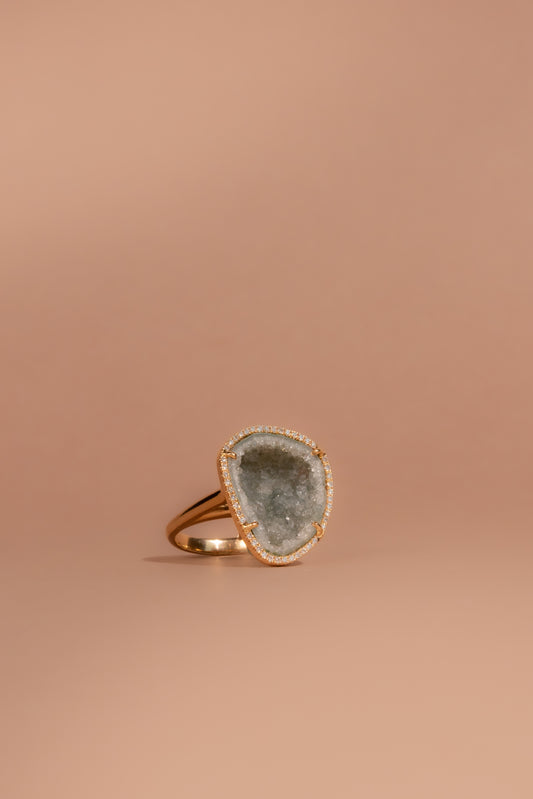 Rocky ring, celadon