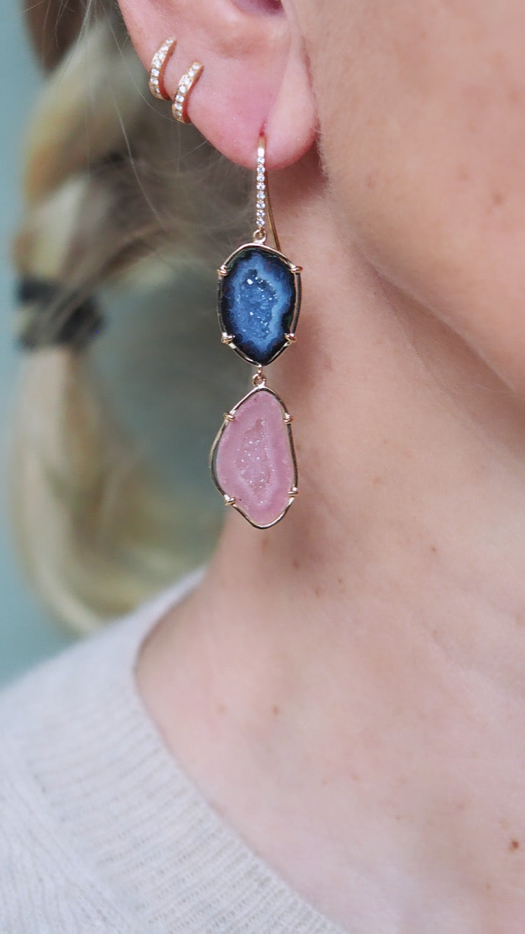OLIVINA earrings, pink/blue