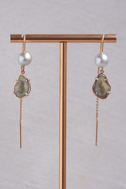 Manou earrings, green/ blue