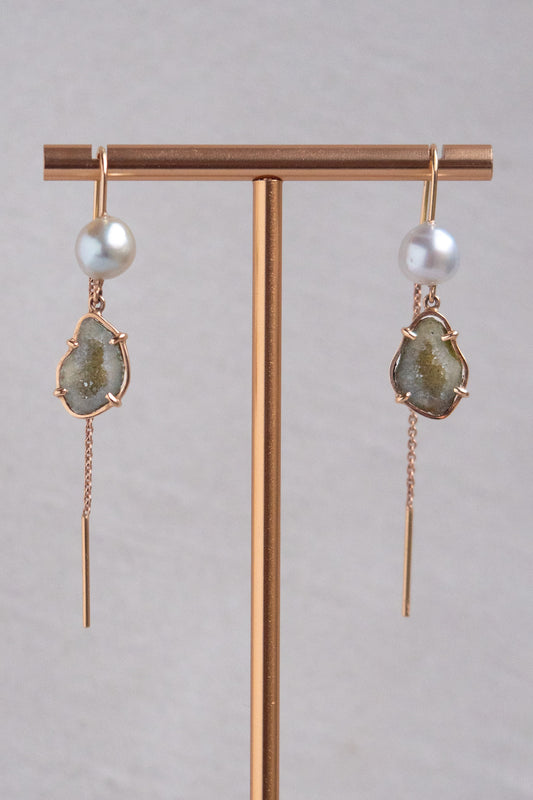 Manou earrings, green/ blue