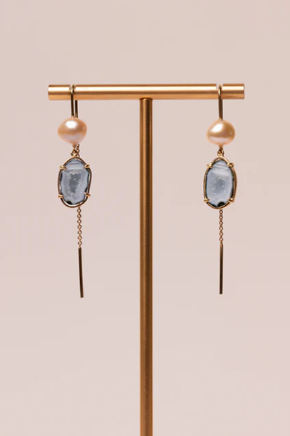 Manou earrings, blue