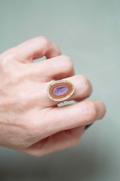 ROCKY ring, purple brown