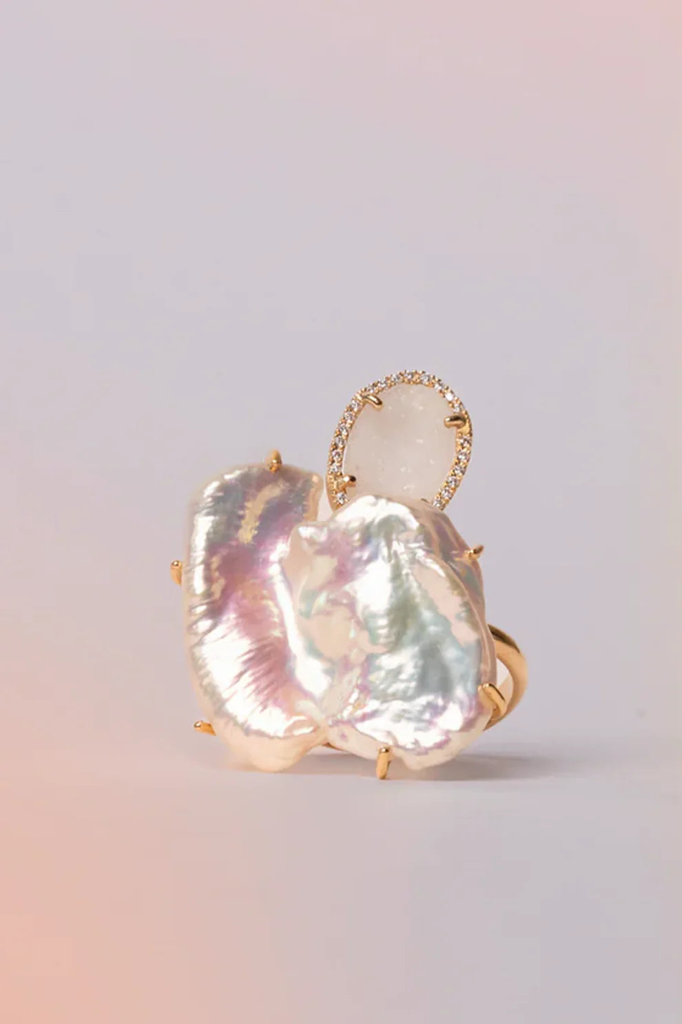 Clio ring, pearl blush