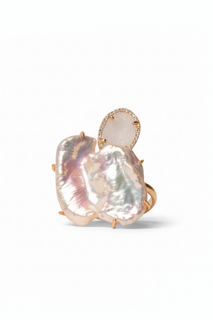 Clio ring, pearl blush