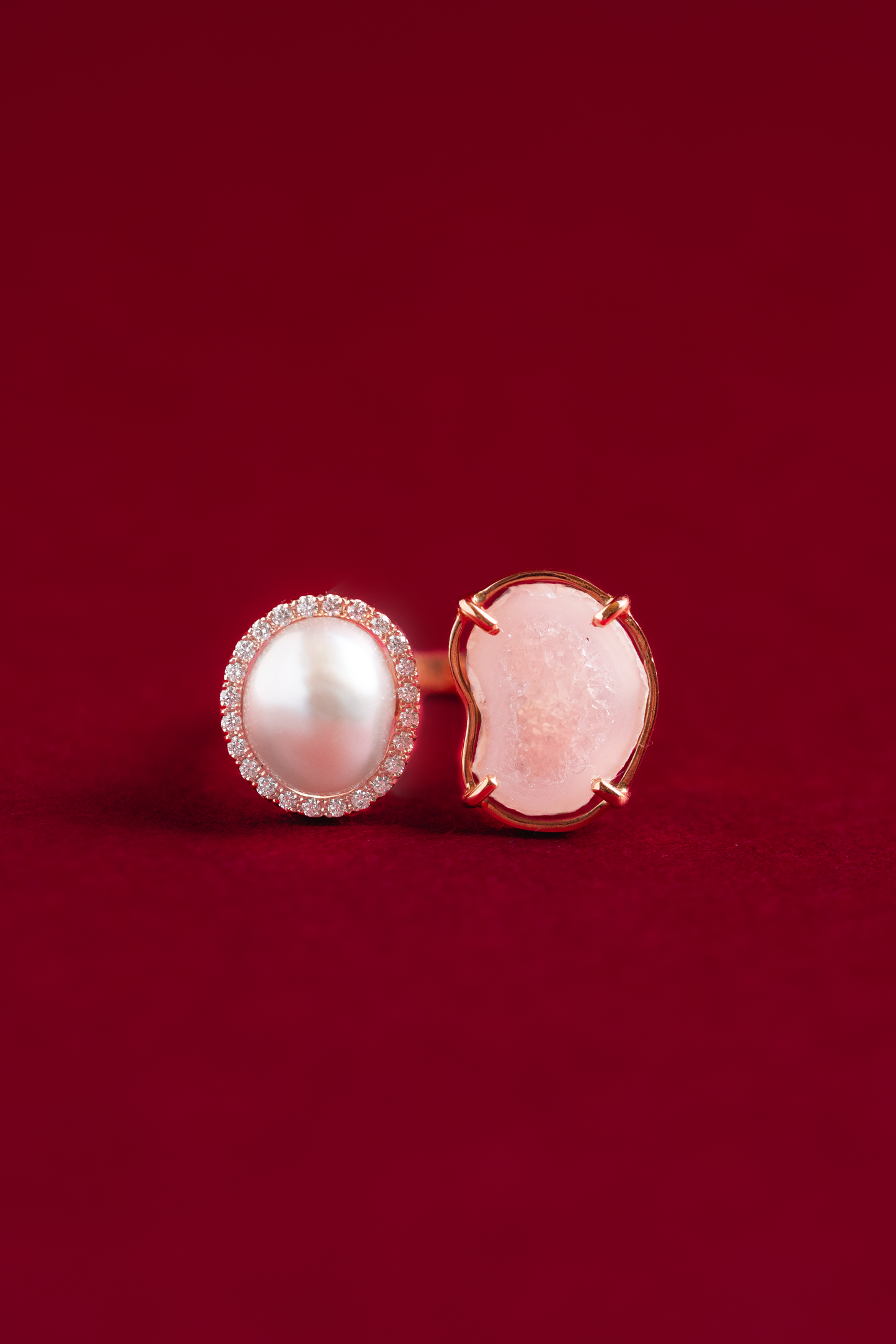 Gaia ring, pearl pink