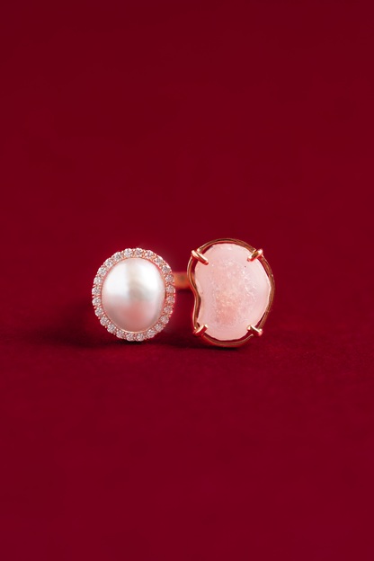 Gaia ring, pearl pink