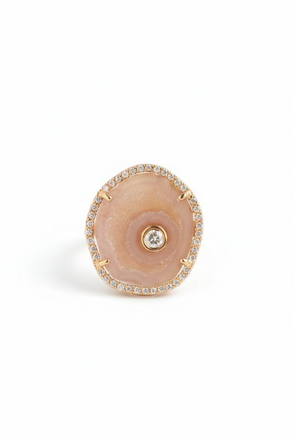 ROCKY ring, peachy pink