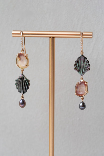 Ocean Geode earrings,