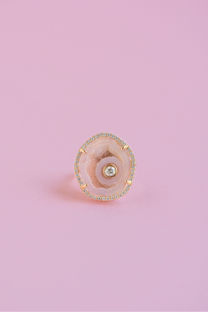ROCKY ring, peachy pink