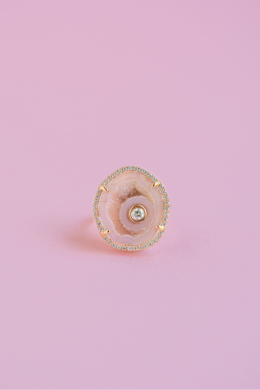 ROCKY ring, peachy pink