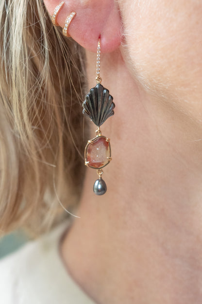 Ocean Geode earrings,