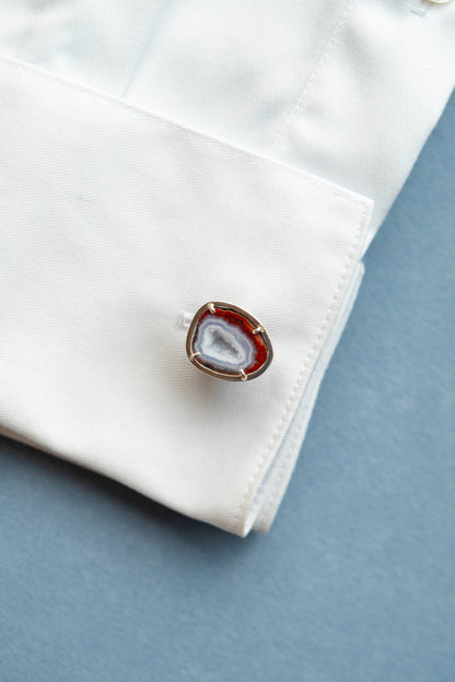 Cufflinks, red/ blue