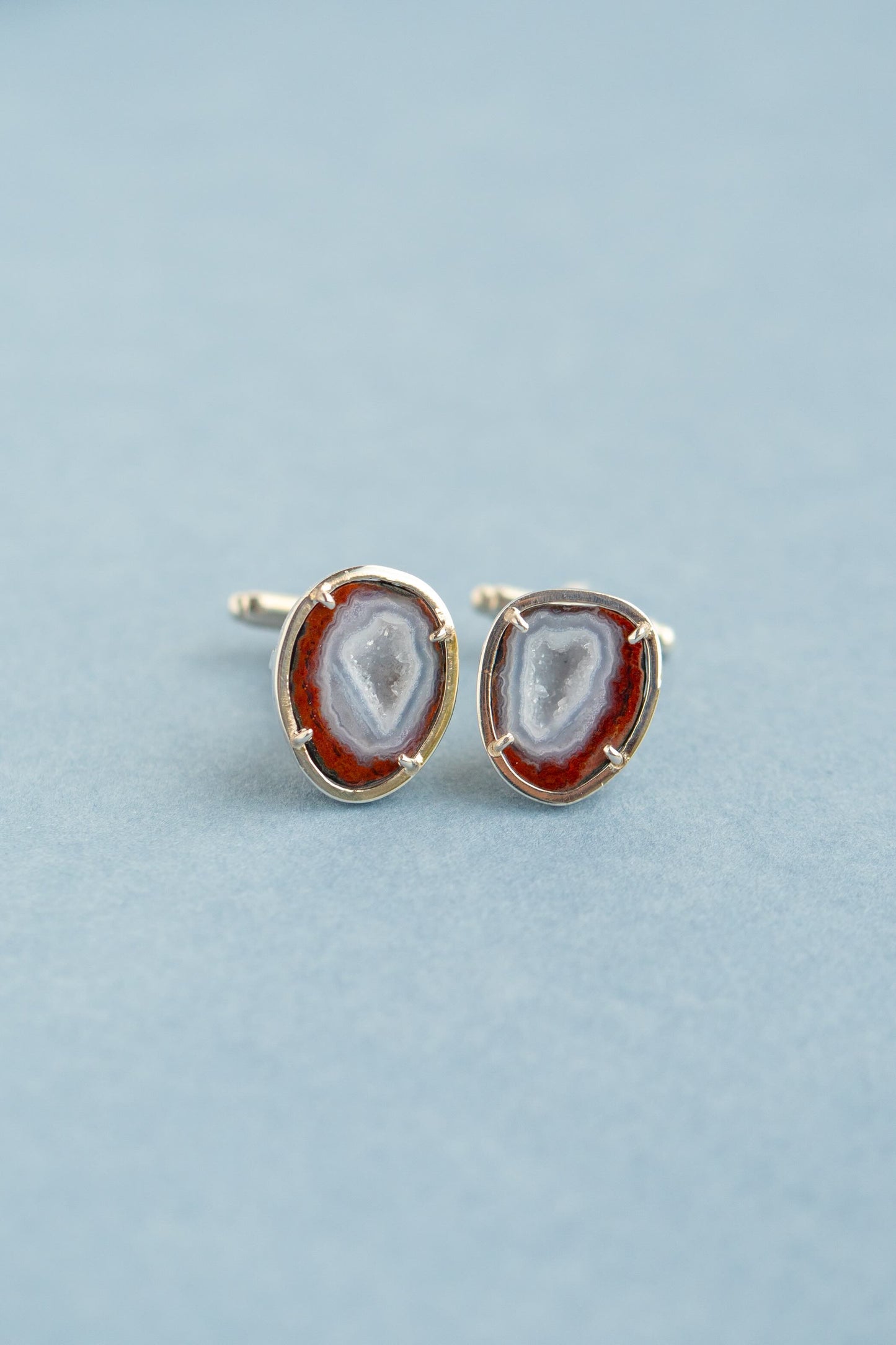 Cufflinks, red/ blue