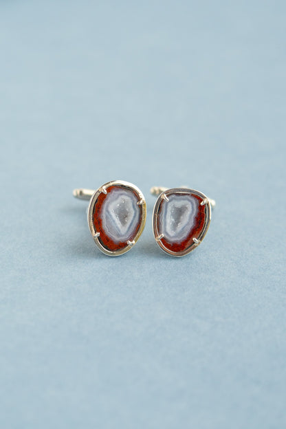 Cufflinks, red/ blue