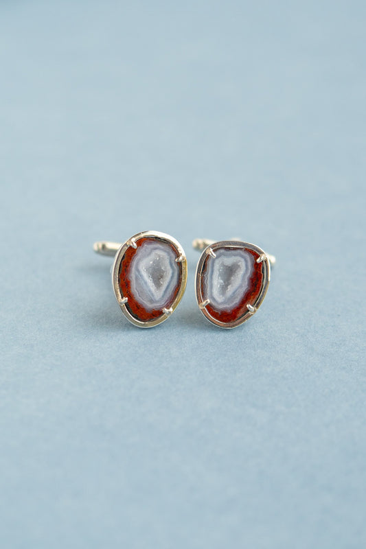 Cufflinks, red/ blue