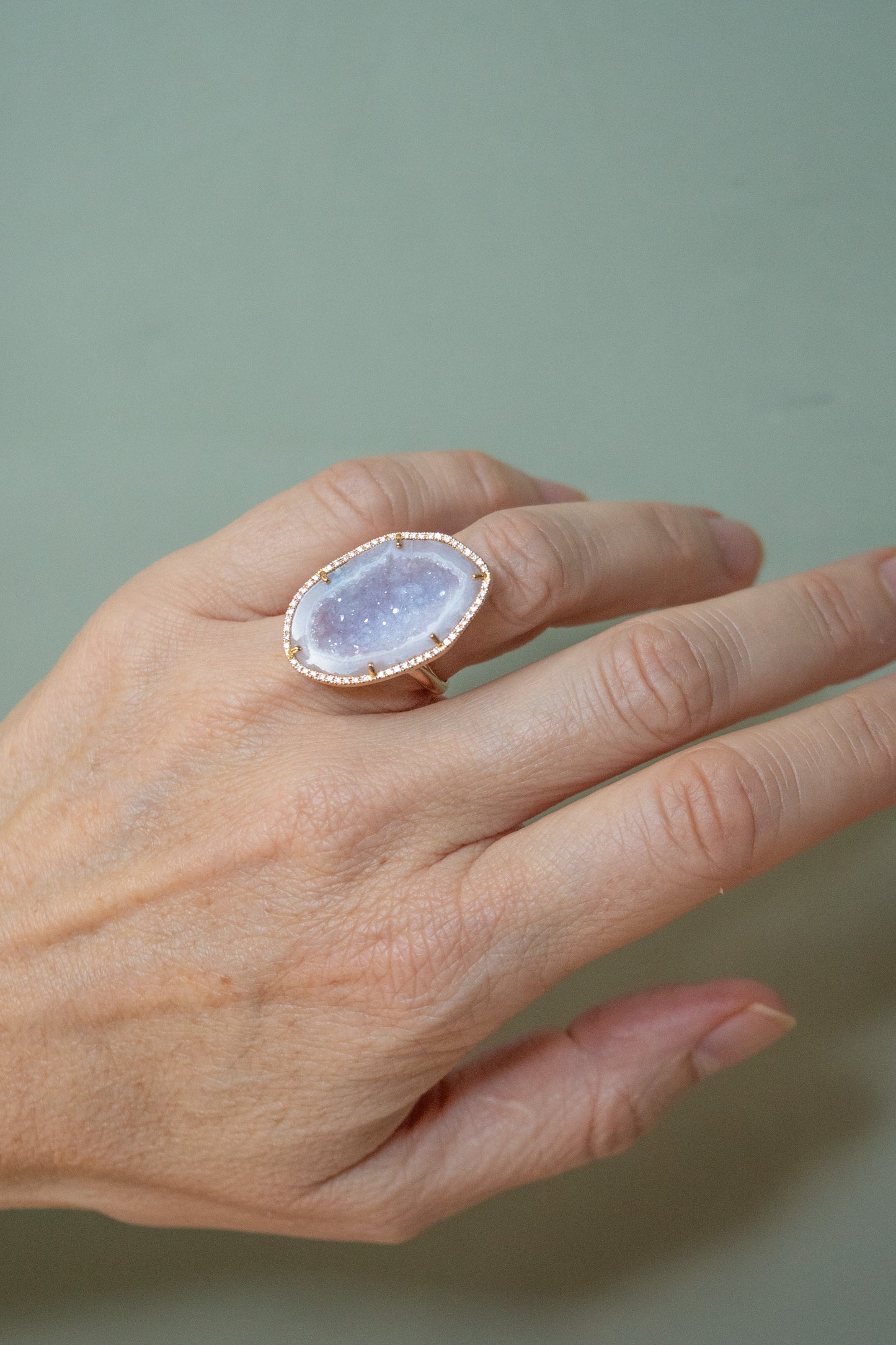 ROCKY ring, pearly pink