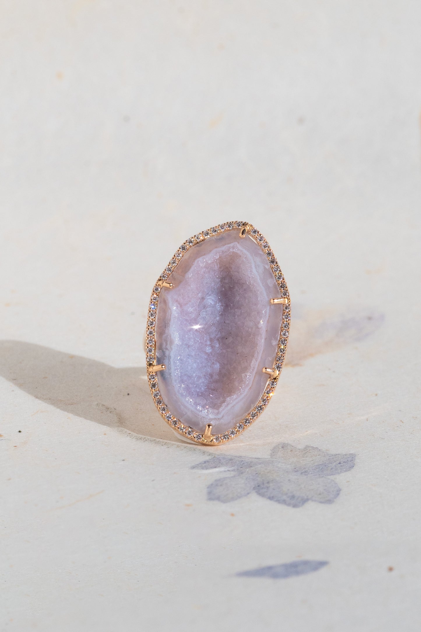 ROCKY ring, pearly pink
