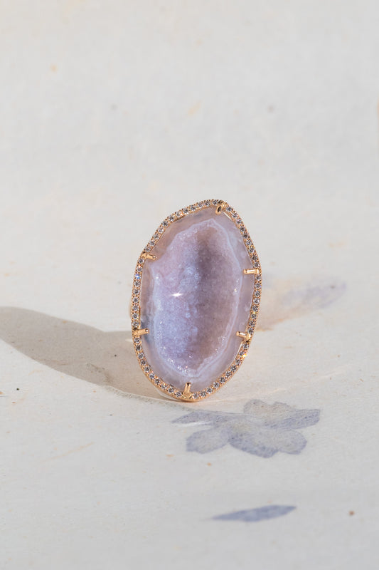ROCKY ring, pearly pink