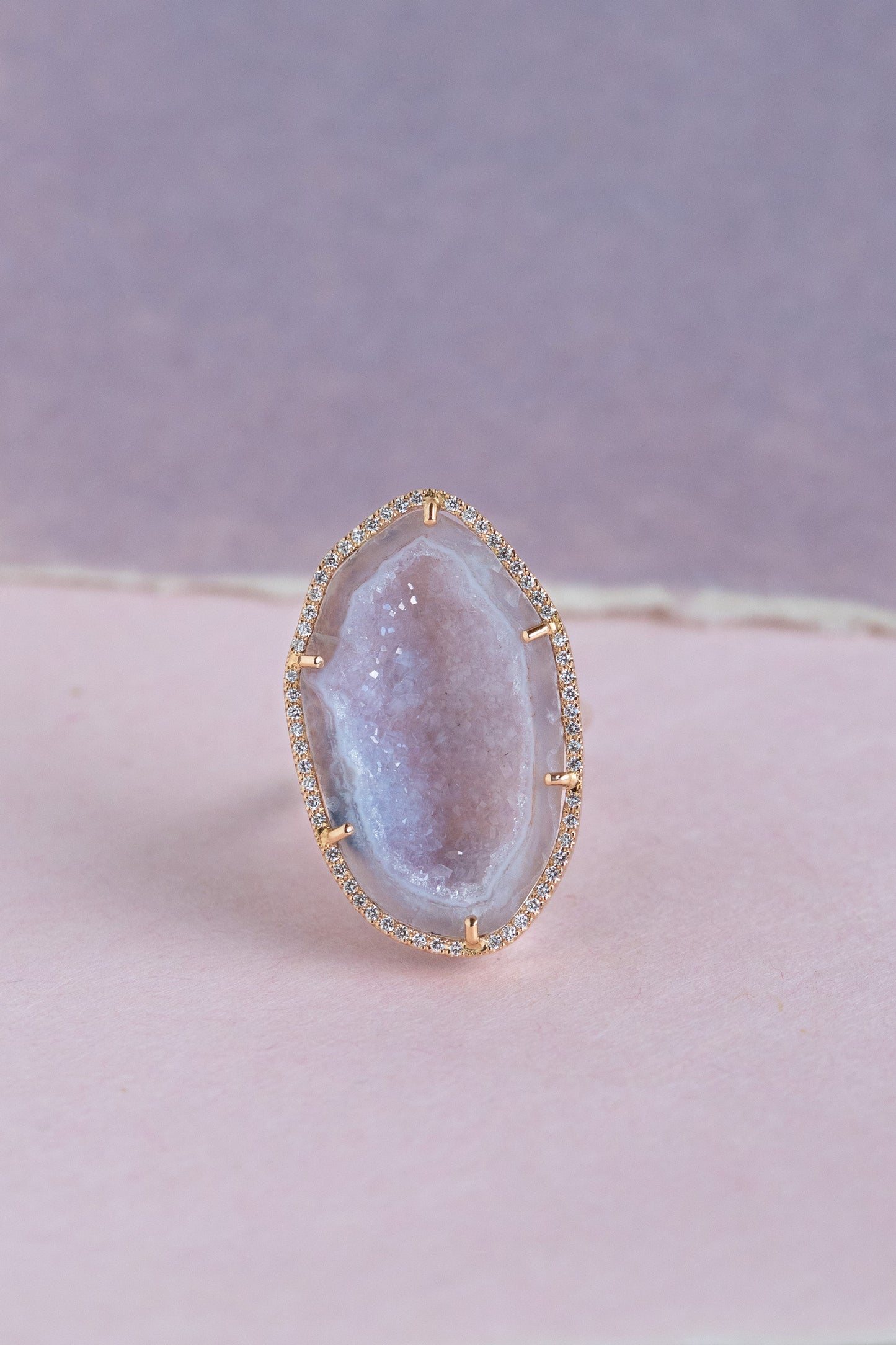 ROCKY ring, pearly pink