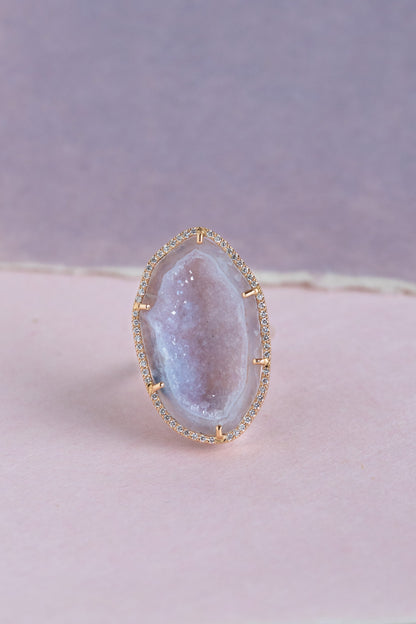 ROCKY ring, pearly pink