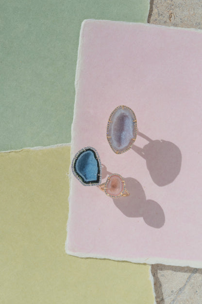 ROCKY ring, pearly pink