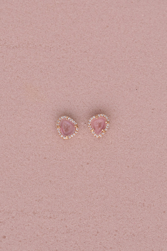 APRIL studs, orange pink