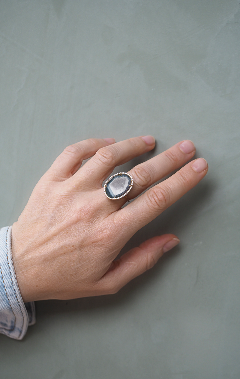 ROCKY ring, blue/white