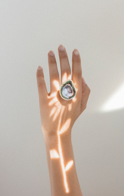 ROCKY ring, green/grey/lila