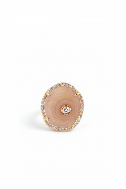 ROCKY ring, peachy pink