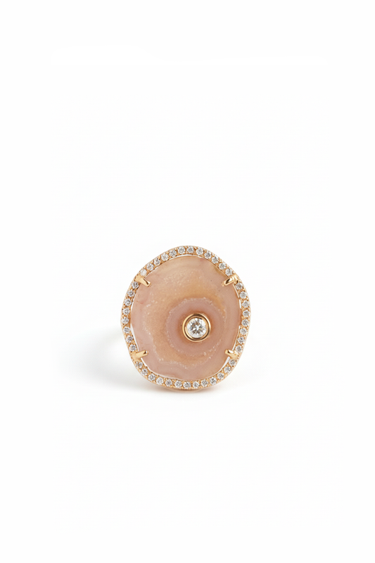 ROCKY ring, peachy pink