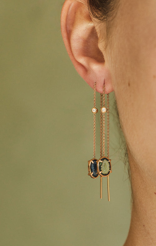 MOON earring, green