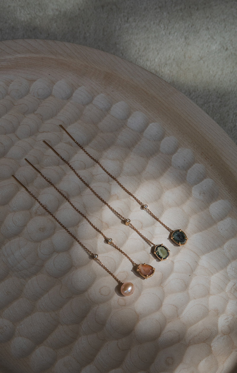 MOON earring, green