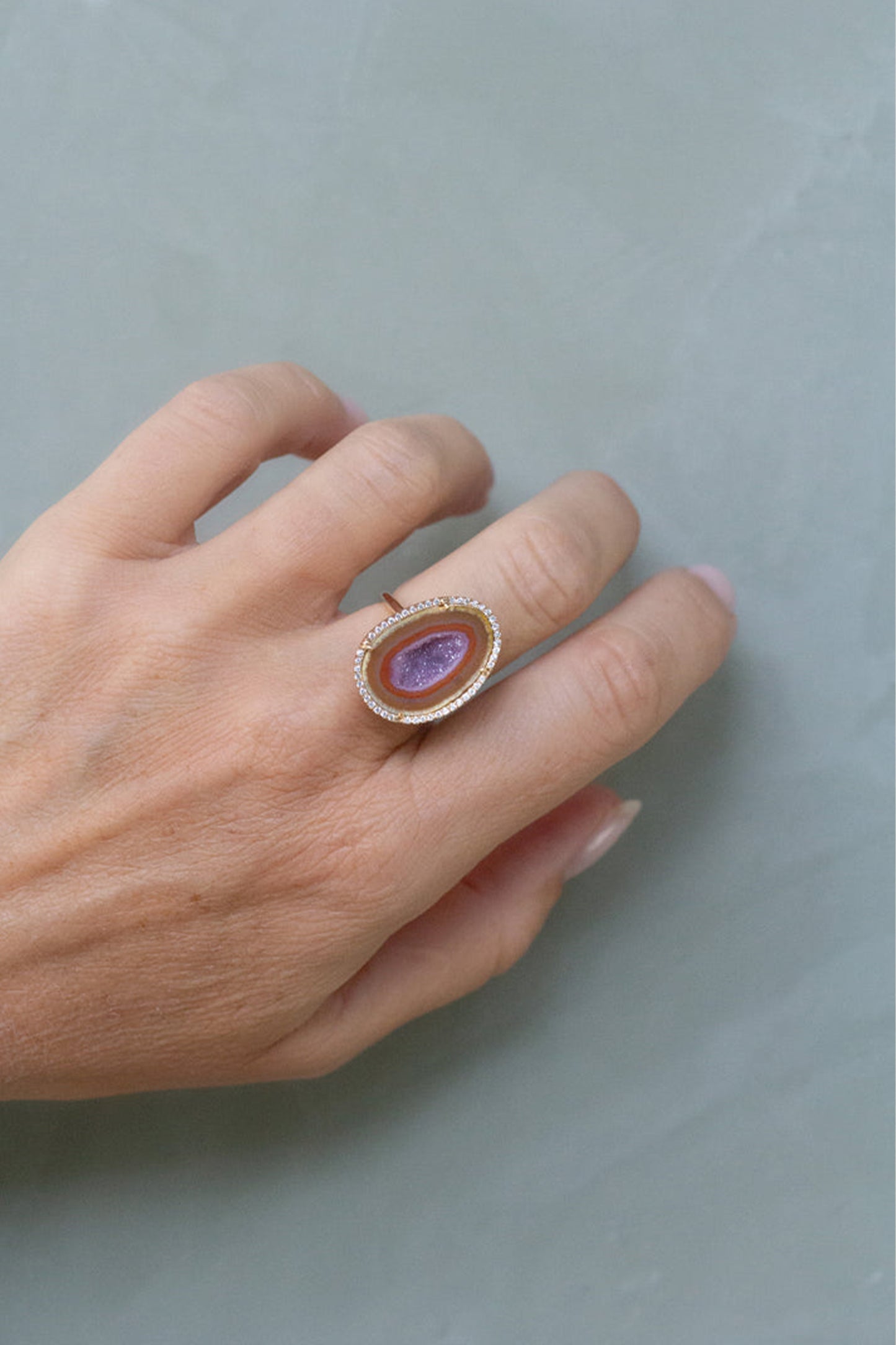 ROCKY ring, purple brown