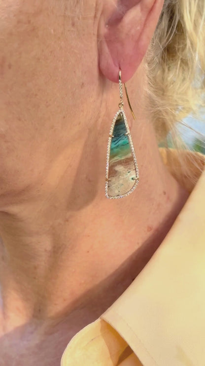 Lagoon earrings, sea/sand