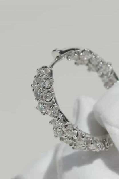 The Blossom Hoops Medium Full Diamond